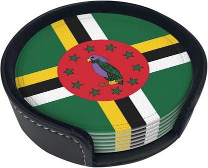 Dominica Flag Coasters for Drinks by Unknown
