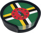 Dominica Flag Coasters for Drinks by Unknown
