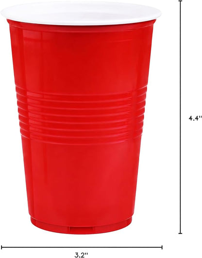 TashiBox 12 oz Red Plastic Party Cups - Image 2