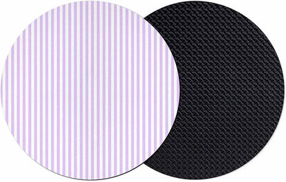 Purple White Stripe Coasters Set of 2, Modern Minimalist Geometric Striped Soft by PIEPLE