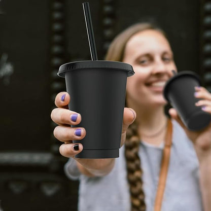 16 oz Reusable Black Plastic Cups - Image 4