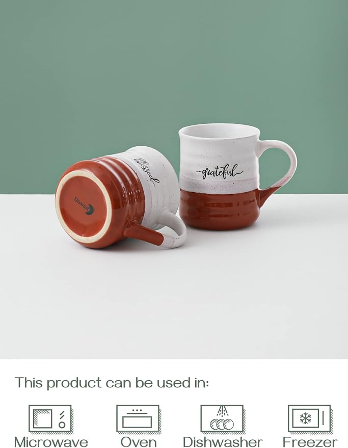 DOWAN 18 oz Large Coffee Mugs, Ceramic Mug Set - Image 5
