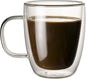 Glass Coffee Mug, Double Wall Insulated Glass Cup 12 Oz Heat-resistant Clear by LittleWorld