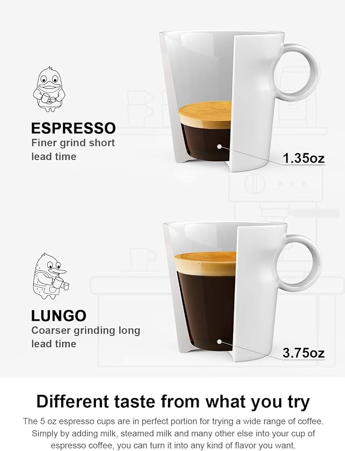 LE TAUCI 5 oz Espresso Mugs, Ceramic Small Stackable Coffee Cups, Designed - Image 4