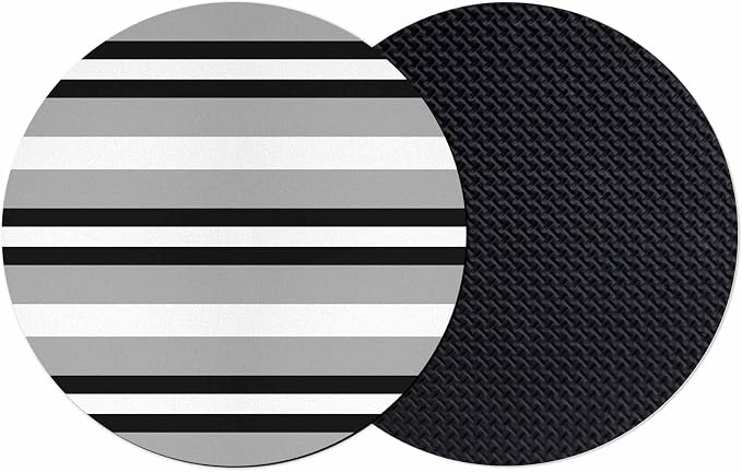 Black Gray Striped Coasters Set of 2, Contemporary Minimalist Lines Art Soft by PIEPLE