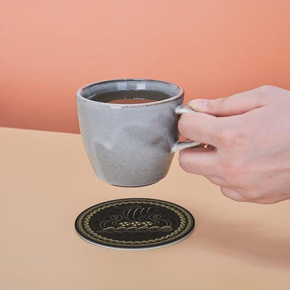 Black Viking Magical Runic Runes Leather Drinks Coasters - Image 6