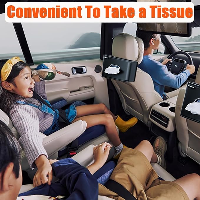 Car Tissue Holder, Car Kleenex Holder Fits 100-160 Count | Premium PU Leather - Image 2