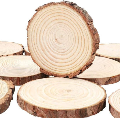 William Craft Unfinished Natural Wood Slices 20 Pcs 2.75-3.1 inch Wood Coaster - Image 2