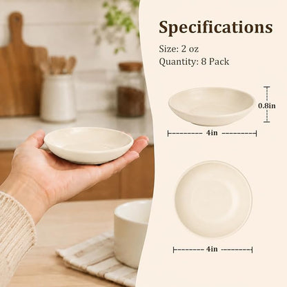 PYRMONT 2 Oz Soy Sauce Dish 8 Pcs Mini Bowls Wheat Straw Unbreakable Bowls - Image 2