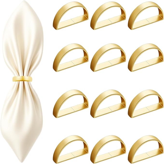 12 Pcs Stainless Steel Napkin Rings by Unknown