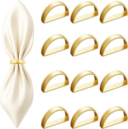 12 Pcs Stainless Steel Napkin Rings by Unknown