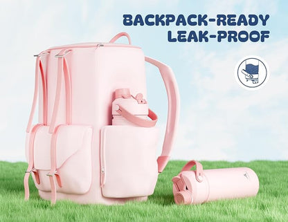 Kids Water Bottle for School: 2-in-1 Straw Spout Lid - Image 4