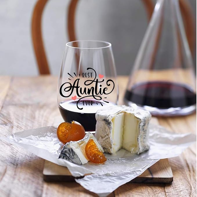 Perfectin Soy Aunt Gift: Auntie Wine Glass, 15 Oz, Mother's Day, Baby - Image 6