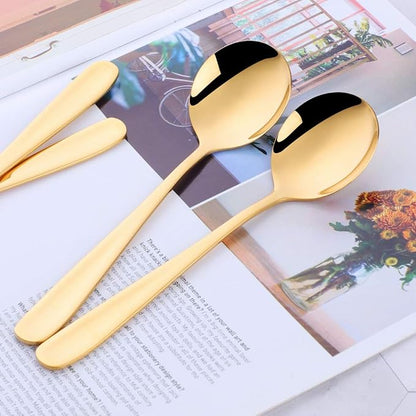 Buyer Star Bouillon Spoon Sets, 7-Inch Round Soup Spoons, Stainless Steel - Image 6