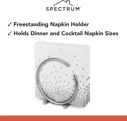 Spectrum Diversified Euro Round Napkin Holder, Satin Nickel, Model Number: 50278 - Image 3