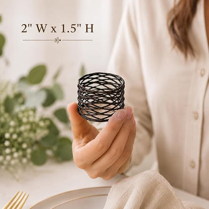 ALPHA Living HOME Napkin Rings Set 12 of Premium 100% Metal, Rust-Resistant - Image 4
