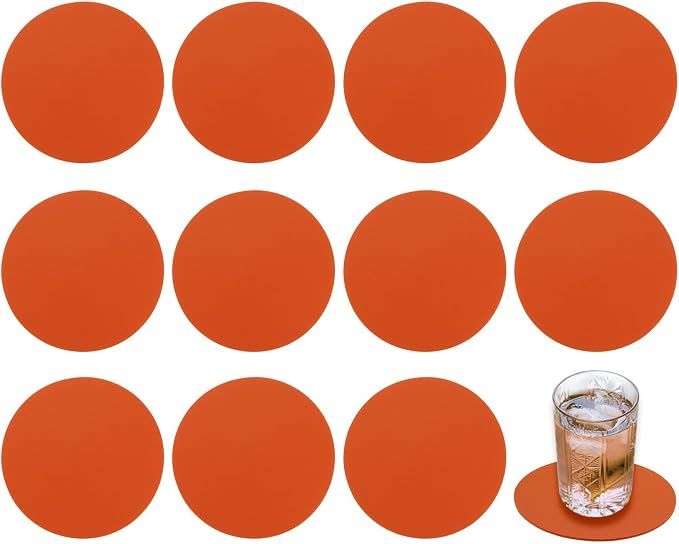 uxcell Round Faux Leather Coasters 4 Inch, Drink Coasters Suit by uxcell
