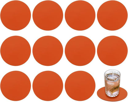 uxcell Round Faux Leather Coasters 4 Inch, Drink Coasters Suit by uxcell