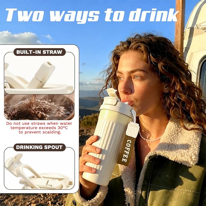 Vacuum Insulated Stainless Steel Travel Coffee Mug, Leak Proof Cup - Image 4