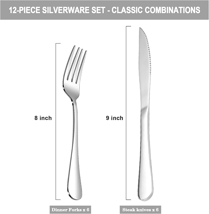 SANTUO 12 Pcs Silverware Set - Image 6