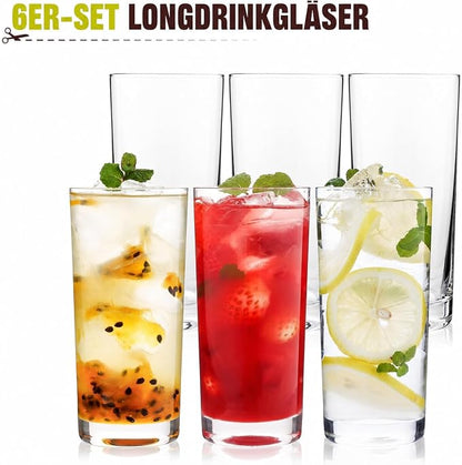 Highball Glasses Set of 6, 16oz Tall Drinking Glasses, Water Glass - Image 6
