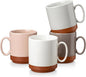 MALACASA 12oz Ceramic Coffee Mugs Set of 4, Stackable Coffee Cups by MALACASA