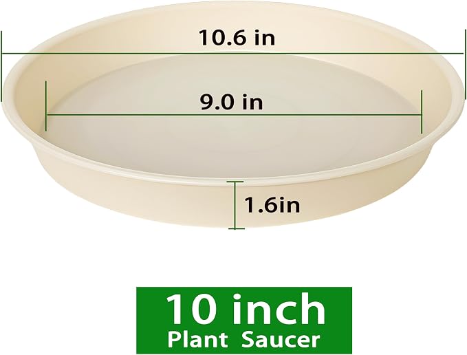2 Pack of 10 inch Plant Saucer Gray, Heavy Duty Plastic Plant Saucer 10 inch - Image 2