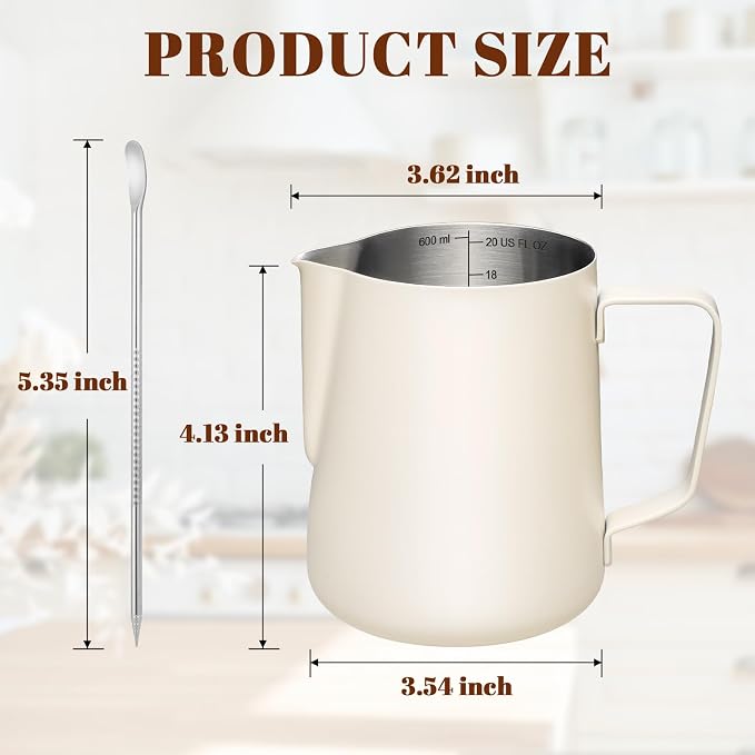 Amrules Milk Frothing Pitcher, 20oz Milk Frother Cup - Image 2