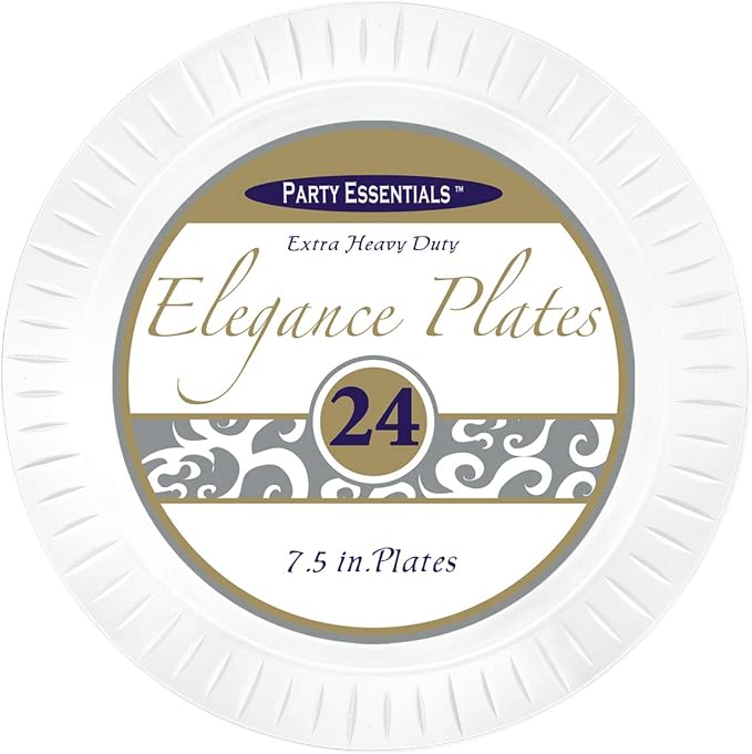 Party Essentials Elegance Quality Hard Plastic 7.5-Inch Round Party/Salad Plates - Image 2