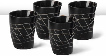 Handicrafts Home Viking Horn Shot Glasses Set of 4, Handmade Natural Ox Horn by HandicraftsHome