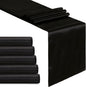 5 Pcs Black Satin Table Runners 12x108 inch Bright Satin Silk Fabric | Smooth by B-COOL