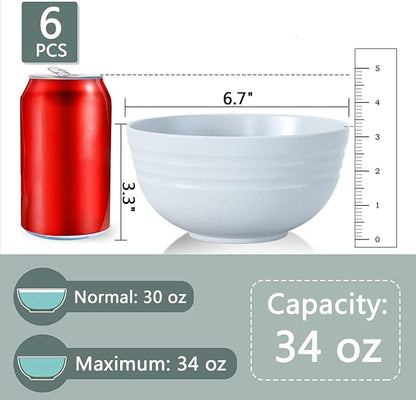 Unbreakable Large Cereal Bowls, 34 Oz Ramen Bowls BPA-Free Eco-Friendly Bowl Set - Image 3
