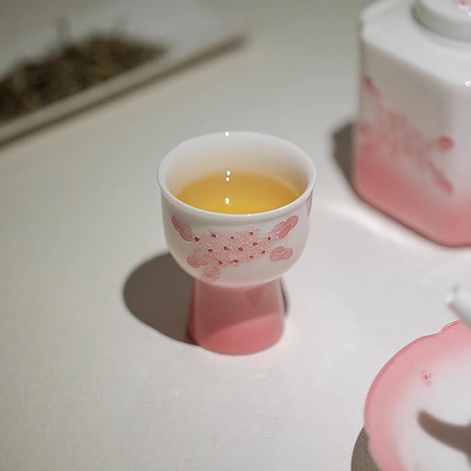 KAMMAK Tea Cup, 2oz Small Tea Cups, Porcelain Tea Cups Set - Image 5