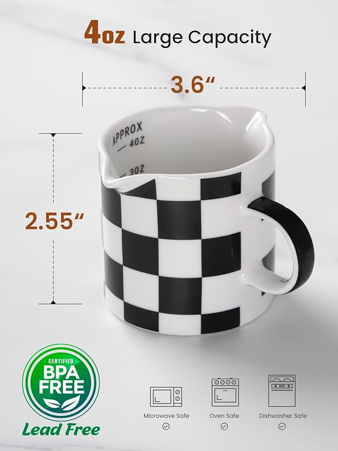 ABRUTY Espresso Cups, 5 OZ Ceramic Double Spouts Cups, Espresso Shot Cup - Image 2