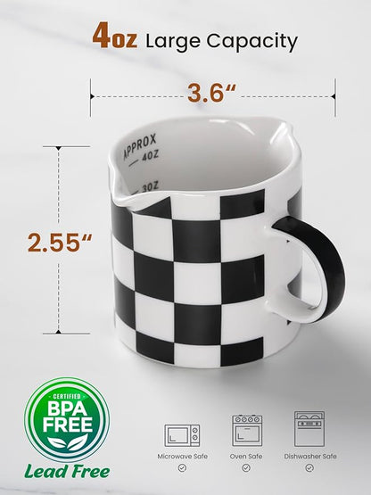 ABRUTY Espresso Cups, 5 OZ Ceramic Double Spouts Cups, Espresso Shot Cup - Image 2