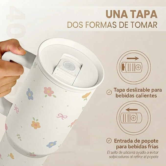 Floral 40oz Slider Tumbler - Image 5