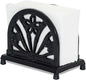 Napkin Holder for Table, Vintage Cast Iron Paper Napkins Tissue Dispenser with Daffodil Pattern for Kitchen Dining Room Countertop Decor, Black