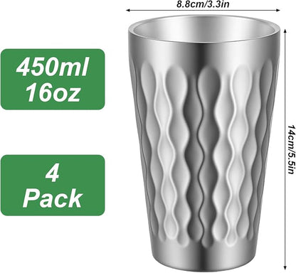 4Pcs Stainless Steel Double Wall Cups, 16 oz Insulated Tumbler - Image 2