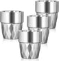 Steel Cups, 10 oz Insulated Tumbler, 4 Pack Double Wall Unbreakable Stackable by Offiper