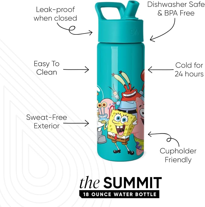 Simple Modern SpongeBob SquarePants Kids Water Bottle & Toddler Cup | 18oz | - Image 2