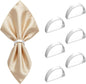Napkin Rings Set of 6, Metallic Napkin Ring Holder Buckles | Napkin Ring Bulk by Unknown
