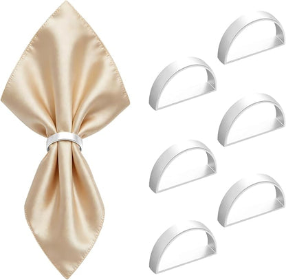 Napkin Rings Set of 6 Silver Napkin Holder Buckles | Napkin Ring Bulk by Unknown