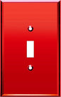 LIDER Toggle Switch Acrylic Wall Plate, Mirrored Light Switch Plate, Plexiglass Switch Cover, Mirror-like Reflective Finish, Modern Upgrade, Oversized 1-Gang 5.25" x 3.44", Red
