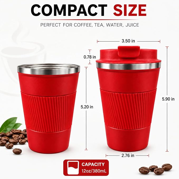 Coffee Mug with Leak Proof Lid, Travel Mug Stainless Steel Tumbler, Double Wall - Image 5