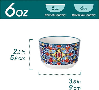 vancasso 6 Oz Ramekins Oven Safe Set of 6, Ceramic Baking Souffle Dishes | - Image 2