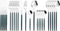JASHII Flatware Serving Set 24 Piece, Stainless Steel Silverware Set, Modern by JASHII