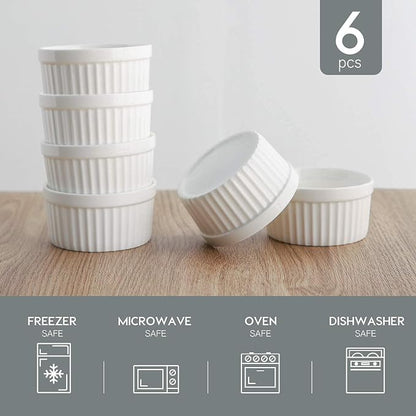 Samsle Porcelain Ramekins 4 oz Oven Safe, Small Souffle Dishes - Image 3