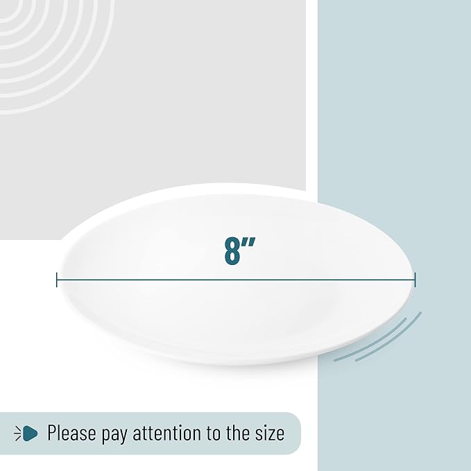 BTaT- White Dessert Plates, 8 inch, Small Plates - Image 3