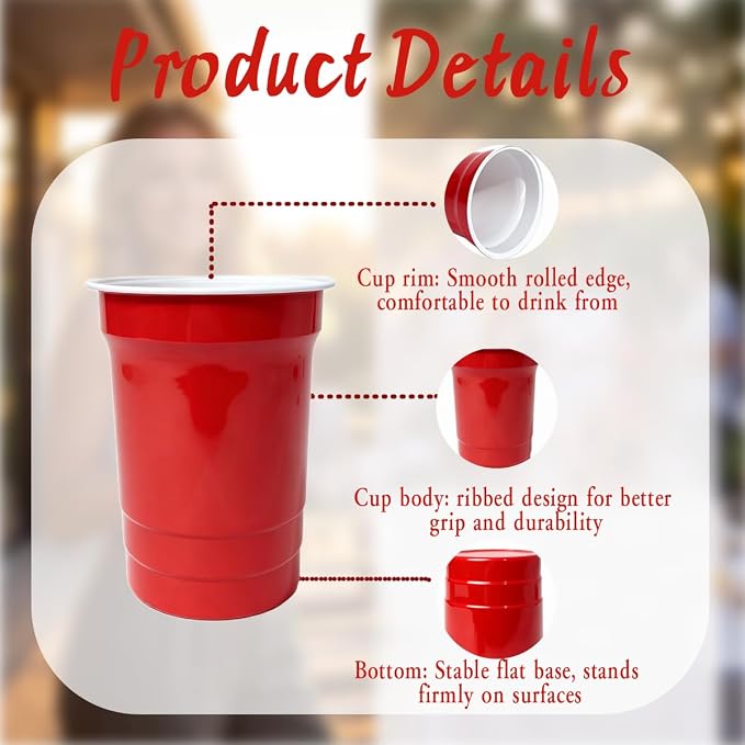 40 Pack 20 oz Aluminum Party Cups, Metal Cups Reusable Aluminum Drinking Cups - Image 3