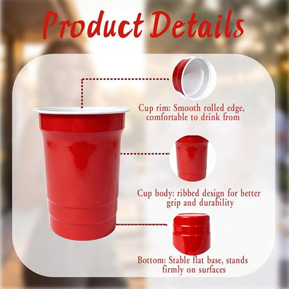 40 Pack 20 oz Aluminum Party Cups, Metal Cups Reusable Aluminum Drinking Cups - Image 3